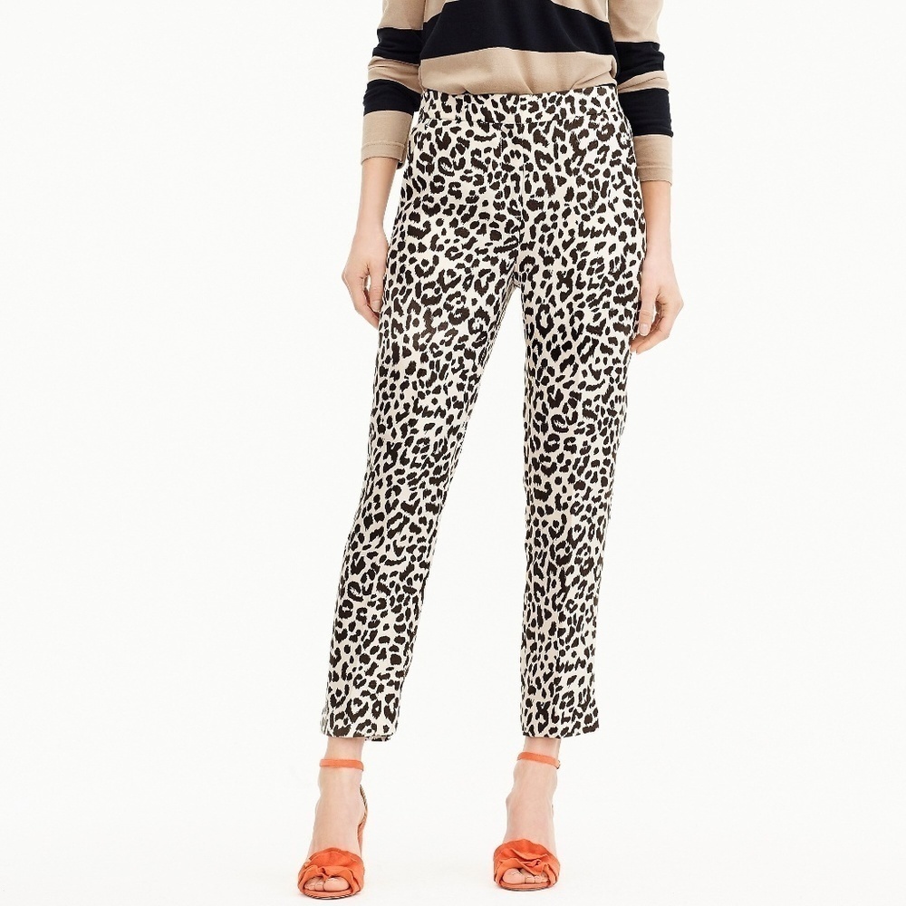 J. Crew Easy Pant in Leopard size 4 NWT